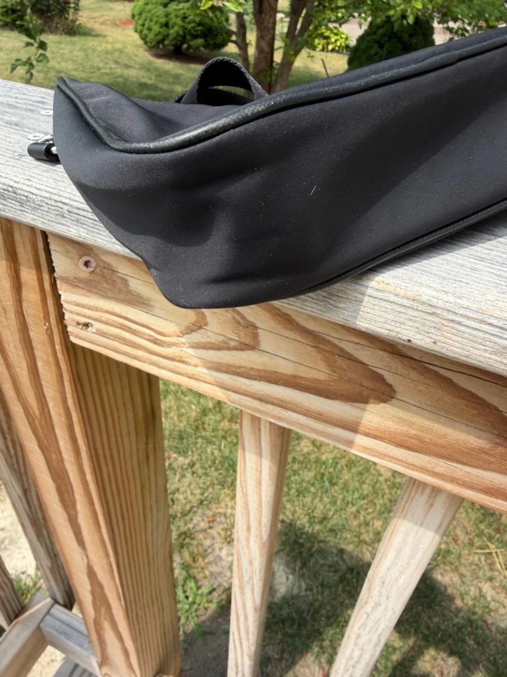Prada Re-Edition 2005 Black Nylon Messenger Bag with Logo Strap